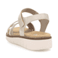 Metallische vegane remonte Riemchensandalen D2058-90 mit einem Klettverschluss. Schuh von hinten.
