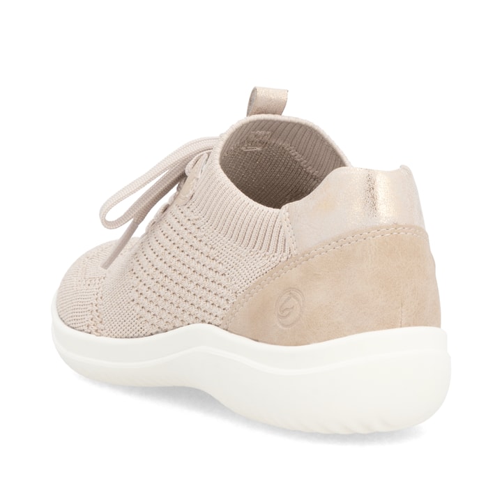 Rosane remonte Damen Slipper D1E05-31 mit einem Gummizug sowie Komfortweite G. Schuh von hinten.