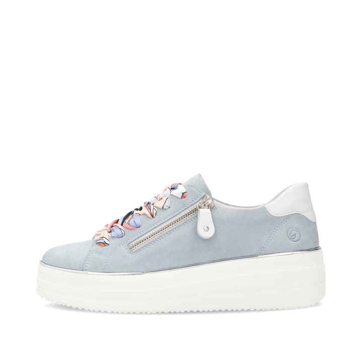 Blaue remonte Damen Sneaker Low D1C06-12 mit Reißverschluss sowie Komfortweite G. Schuh Außenseite.