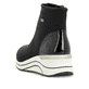 Schwarze remonte Damen Sneaker D0T73-03 mit wasserabweisender remonteTEX-Membran. Schuh von hinten.