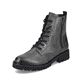 
Grüngraue remonte Damen Biker Boots D8671-52 mit Schnürung und Reißverschluss. Schuh seitlich schräg