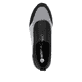 Schwarze vegane remonte Damen Slipper D0T08-03 mit einem Reißverschluss. Schuh von oben.