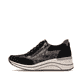 Schwarz-bronzene remonte Damen Schnürschuhe D0T23-03 mit einem Reißverschluss. Schuh Außenseite.