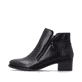 Schwarze remonte Damen Stiefeletten R5190-00 mit einem Reißverschluss. Schuh Außenseite.