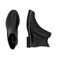 Schwarze remonte Chelsea Boots D2Q70-00 mit wasserabweisender remonteTEX-Membran. Schuh von oben, liegend.