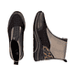 Vegane, dunkelbraun-bronzene remonte Damen Kurzstiefel D0T78-90. Schuh von oben, liegend.