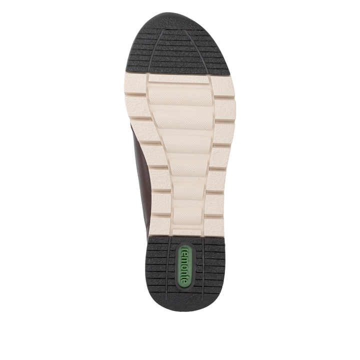Dunkelbraune remonte Damen Sneaker R6777-25 mit wasserabweisender TEX-Membran. Schuh Laufsohle.