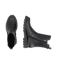Chelsea Boots remonte noires D3S70-00 avec fermeture éclair. Chaussure vue de dessus, couchée.