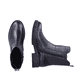 Schwarze remonte Chelsea Boots D8694-00 mit Reißverschluss sowie Komfortweite G. Schuh von oben, liegend.