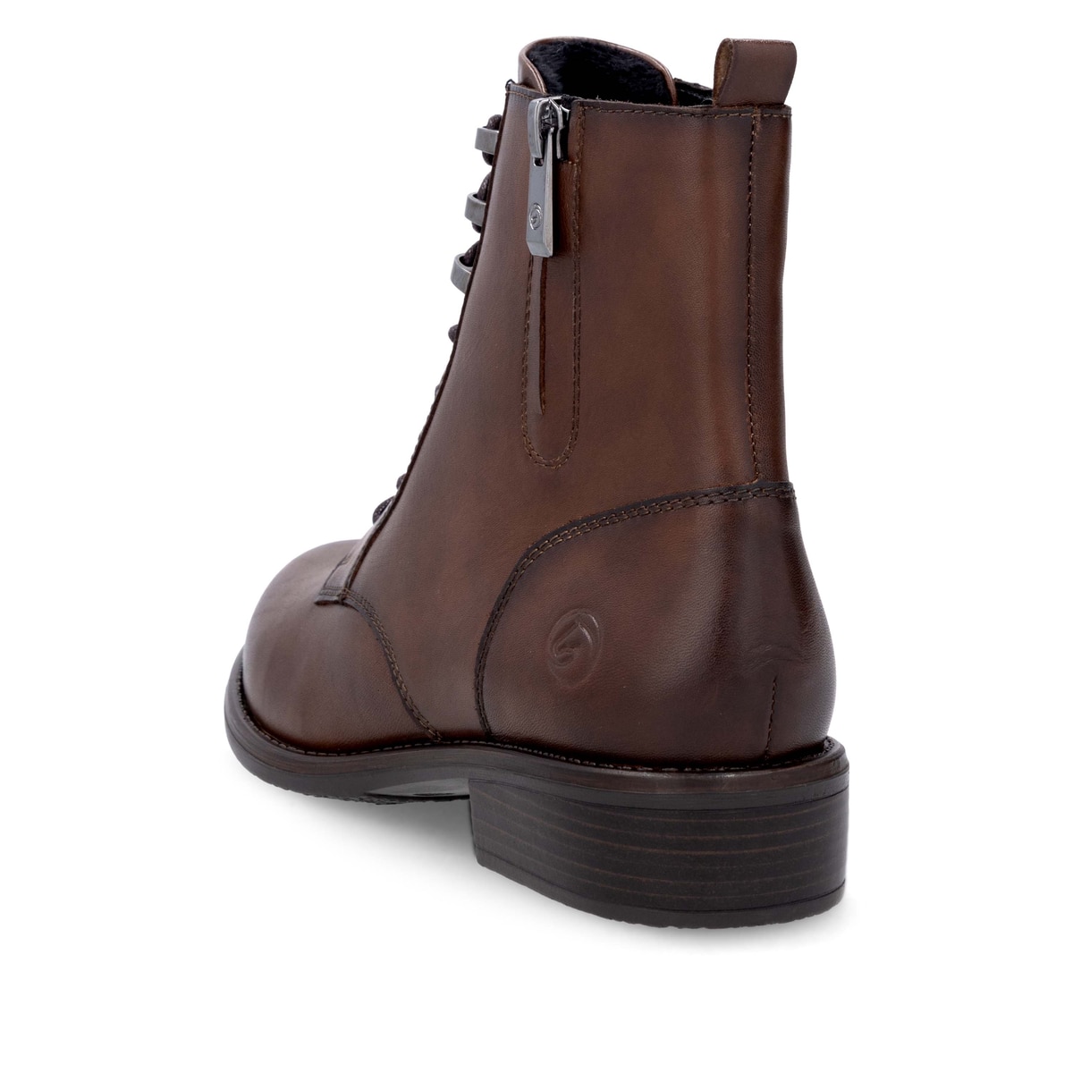 Bottines remonte marron pour femme D0F82-22 avec fermeture éclair. Chaussure vue de dessus.