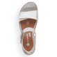 
Silberne remonte Damen Keilsandaletten D6455-90 mit Klettverschluss sowie Keilabsatz. Schuh von oben