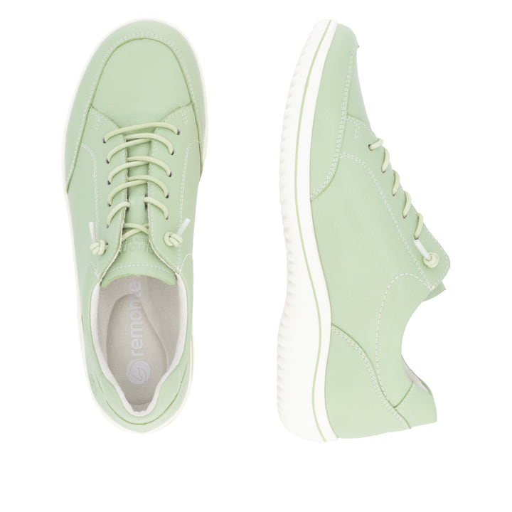 Grüne remonte Damen Schnürschuhe D1E07-52 mit der Komfortweite G. Schuh von oben, liegend.