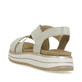 Goldene remonte Riemchensandalen D1J50-90 mit einem Gummizug. Schuh von hinten.