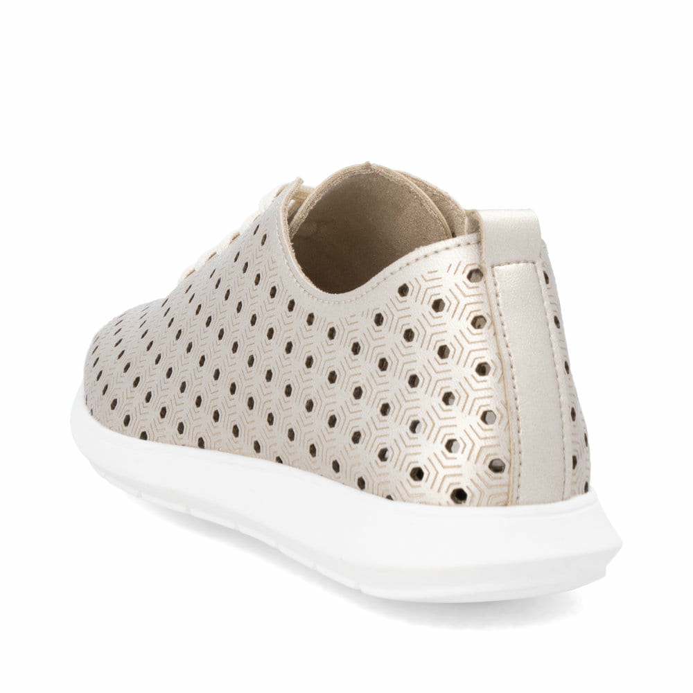 Goldene remonte Damen Schnürschuhe R7101-91 mit der Komfortweite G. Schuh von hinten.