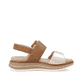 Braune remonte Riemchensandalen D1J53-22 mit einem Klettverschluss. Schuh Innenseite.