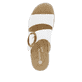 Weiße remonte Damen Pantoletten D0Q51-82 mit einem Klettverschluss. Schuh von oben.