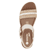 Beige remonte Keilsandaletten D2L55-60 mit einem Klettverschluss. Schuh von oben.