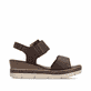 Dunkelbraune remonte Keilsandaletten D2L53-25 mit trendiger Schnalle. Schuh Innenseite.