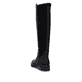 
Glanzschwarze remonte Damen Hochschaftstiefel D8371-01 mit einer Profilsohle. Schuh von hinten