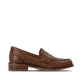 Braune remonte Damen Loafer D0F05-24 mit einem Gummizug. Schuh Innenseite.