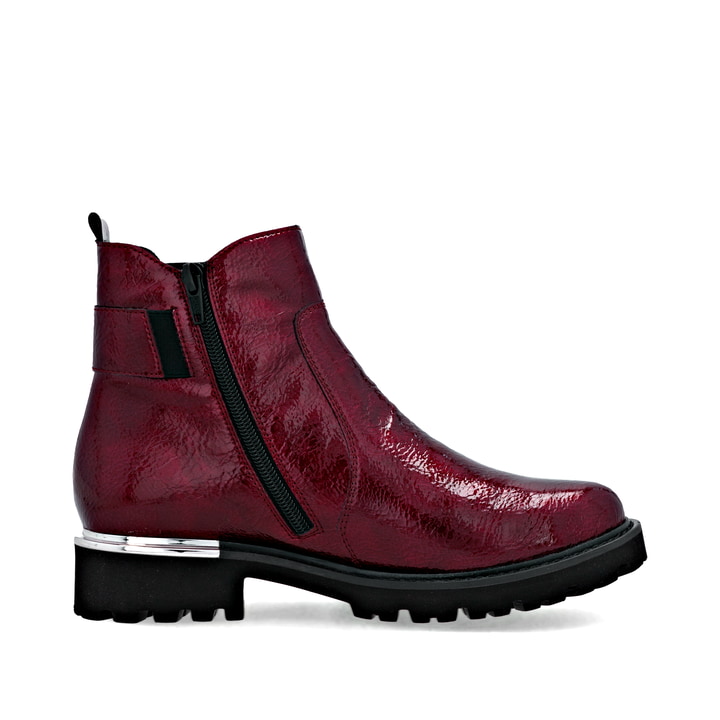 Rote remonte Chelsea Boots D8684-33 mit Reißverschluss sowie der Komfortweite G. Schuh Innenseite.