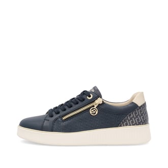 Blaue remonte Damen Sneaker Low D2E00-14 mit Reißverschluss sowie Komfortweite G. Schuh Außenseite.