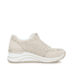 Beige remonte Damen Sneaker Low D0T15-60 mit Reißverschluss sowie Extraweite H. Schuh Innenseite.
