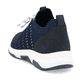 Blaue remonte Damen Slipper D1S05-14 mit einem Gummizug sowie der Komfortweite G. Schuh von hinten.