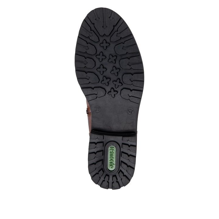 Braune remonte Hochschaftstiefel R6581-24 mit wasserabweisender TEX-Membran. Schuh Laufsohle.