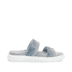 Blaue vegane remonte Damen Pantoletten D2N50-14 mit einem weichen Fußbett. Schuh Innenseite.