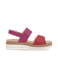 Rosane remonte Keilsandaletten D0Q59-31 mit einem Klettverschluss. Schuh Innenseite.