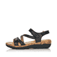 Schwarze remonte Riemchensandalen R6850-01 mit einem Klettverschluss. Schuh Außenseite.