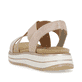 Rosane remonte Riemchensandalen D1J50-31 mit Gummizug sowie weicher Einlegesohle. Schuh von hinten.