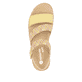 Gelbe remonte Riemchensandalen R6861-68 mit einem Klettverschluss. Schuh von oben.