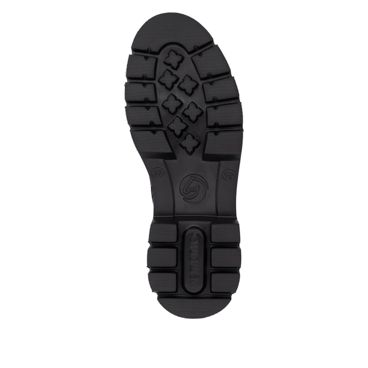 Dunkelbraune remonte Damen Schnürstiefel D1W83-25 mit einem Reißverschluss. Schuh Laufsohle.