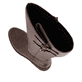 Braune remonte Hochschaftstiefel D3S74-22 mit Reißverschluss sowie Extraweite H. Schuh von oben, liegend.