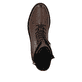 Braune remonte Damen Schnürstiefel D3A71-22 mit einem Reißverschluss. Schuh von oben.