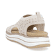 Rosane remonte Riemchensandalen D1J55-31 mit Gummizug sowie weicher Einlegesohle. Schuh von hinten.