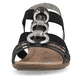 Nachtschwarze remonte Damen Riemchensandalen R3605-02 mit Elastikeinsatz. Schuh von vorne.