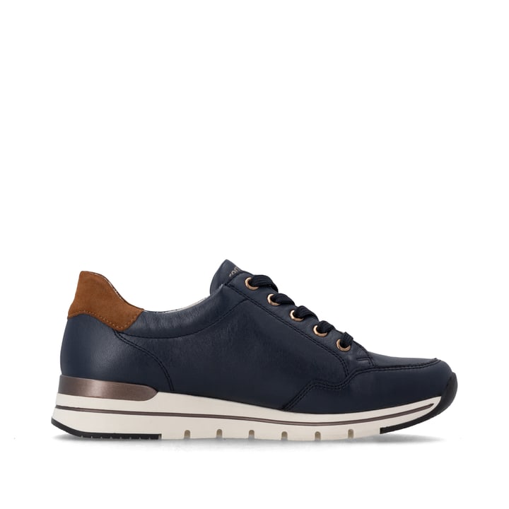 Dunkelblau-braune remonte Damen Sneaker R6716-14. Schuh Innenseite.