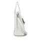Sac à main remonte Q0765-80 blanc avec paillettes étincelantes et bretelle détachable ajustable. Côté droit.