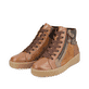 
Nougatbraune remonte Damen Schnürstiefel R7997-24 mit Schnürung und Reißverschluss. Schuh seitlich schräg