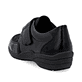 Mocassins remonte noirs pour femme R7600-00 avec fermeture velcro. Chaussure vue de dessus.