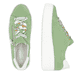 Grüne remonte Damen Sneaker Low D1C06-52 mit Reißverschluss sowie Komfortweite G. Schuh von oben, liegend.