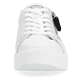 Perlweiße vegane remonte Damen Sneaker D0J03-80 mit einem Reißverschluss. Schuh von vorne.