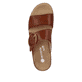 Braune remonte Damen Pantoletten D0Q51-24 mit einem Klettverschluss. Schuh von oben.