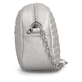 Sac à main remonte Q0667-90 gris avec détails de chaîne et fermeture éclair. Côté droit.