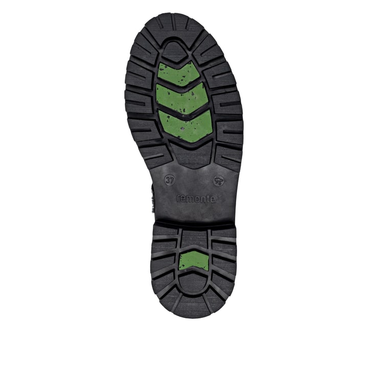 Schwarze remonte Damen Schnürstiefel D0B81-00 mit wasserabweisender TEX-Membran. Schuh Laufsohle.