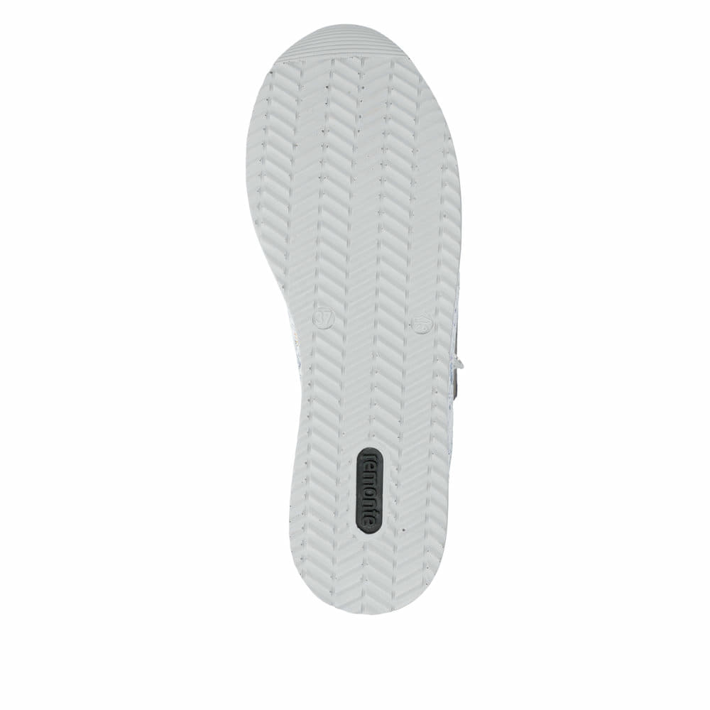 Mehrfarbige remonte Damen Sneaker Low D1326-90 mit floralem Muster. Schuh Laufsohle.
