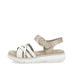 Metallische vegane remonte Riemchensandalen D2K55-90 mit einem Klettverschluss. Schuh Außenseite.